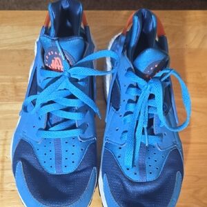 Nike Blue and Orange Hurache Sneakers